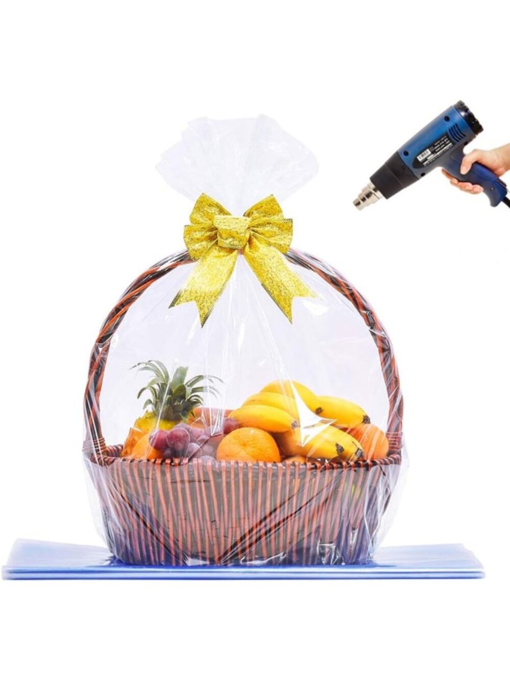 Jumbo Shrink Wrap Bags for Gift Baskets - 40x47 Inch, XXXL, 10 Pack - Clear